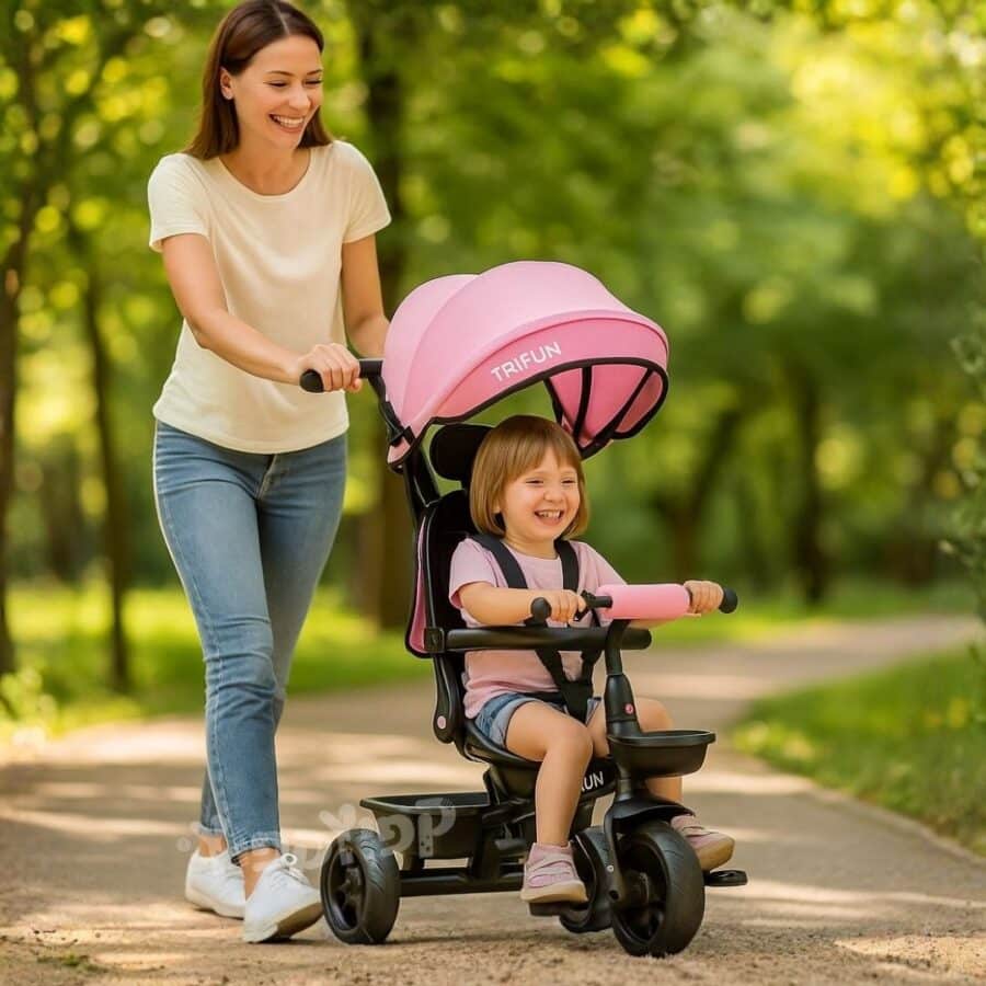 ⁦תלת אופן עם מושב דו-כיווני בצבע ורוד 3 ב-1 TRIFUNP מבית TRIFUN⁩ – תמונה ⁦2⁩