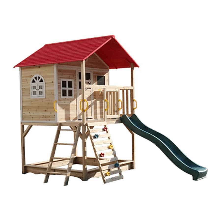 ⁦בית עץ לילדים מעץ אורן איכותי דגם מקסי (245X230X296 סמ) TB2283⁩ – תמונה ⁦5⁩