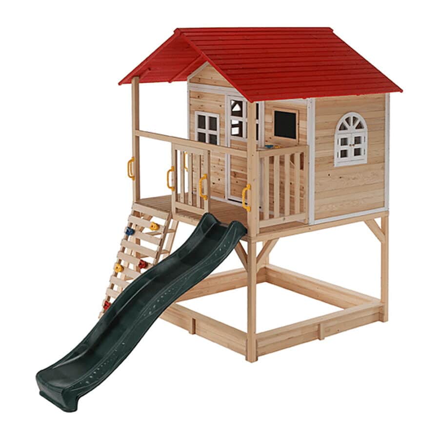 ⁦בית עץ לילדים מעץ אורן איכותי דגם מקסי (245X230X296 סמ) TB2283⁩ – תמונה ⁦6⁩