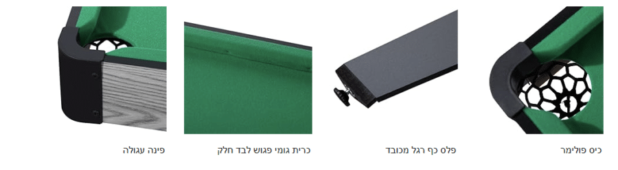 ⁦מיני שולחן סנוקר מתקפל 48 אינץ עם מסגרת עץ אפור (122X61X76סמ) A248222B⁩ – תמונה ⁦8⁩