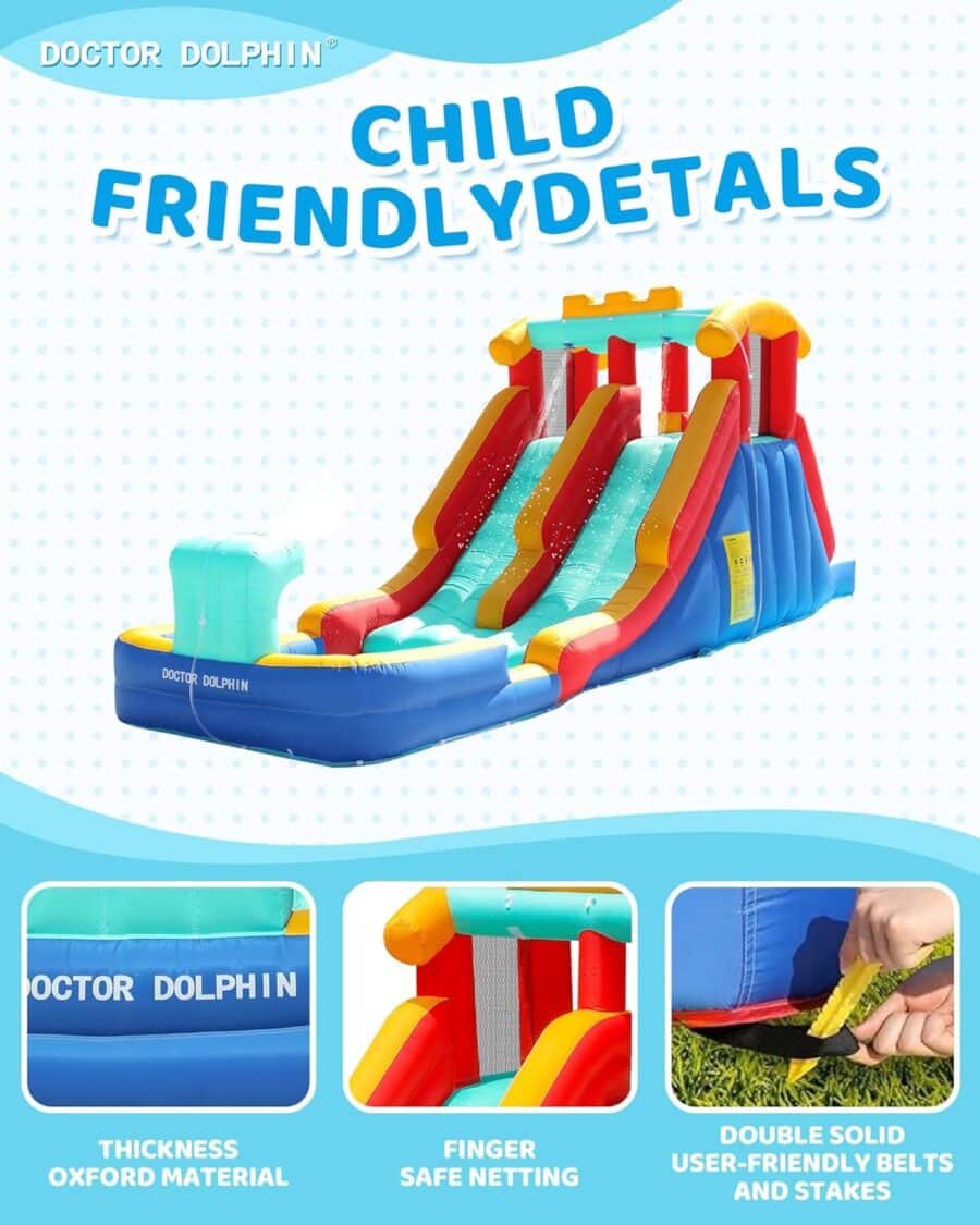 ⁦מתנפח מים עם מגלשה כפולה W73062 מבית Doctor Dolphin⁩ – תמונה ⁦3⁩