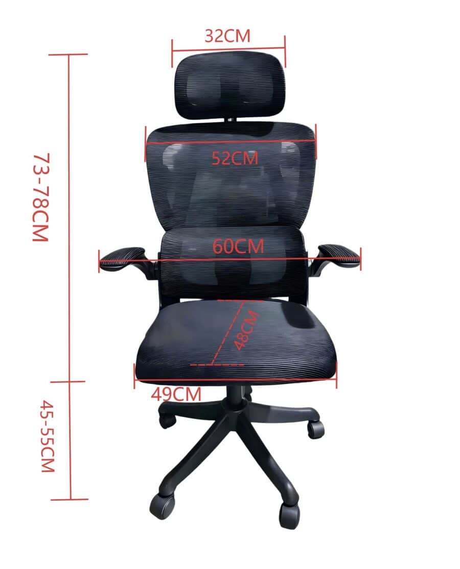 ⁦כיסא מנהלים ארגונומי אלגנטי עם ידיות בצבע שחור 419BLACK מבית LEVEL UP⁩ – תמונה ⁦4⁩