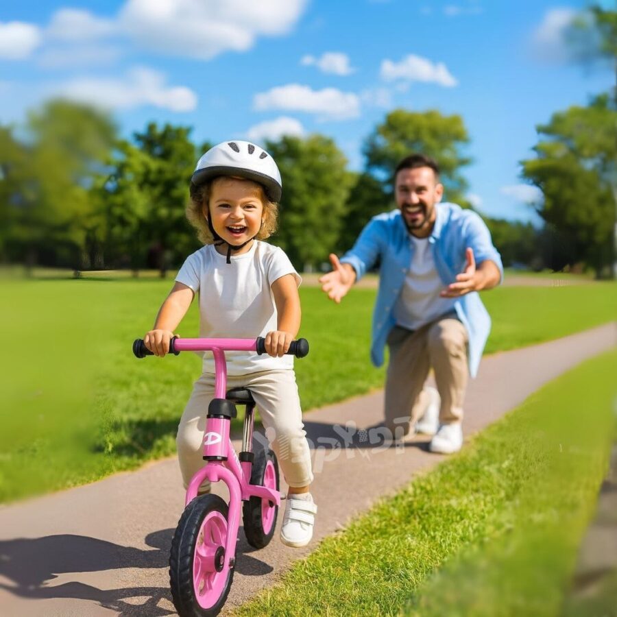 ⁦אופני איזון ודחיפה לרכיבה יציבה לילדים בצבע ורוד מבית DERBY⁩ – תמונה ⁦5⁩