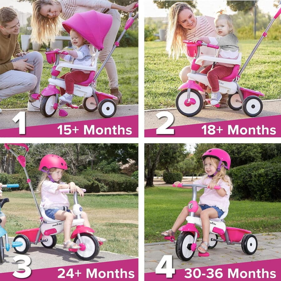 ⁦תלת אופן בעל 4 מצבי נסיעה BREEZE PLUS צבע ורוד 403353⁩ – תמונה ⁦2⁩