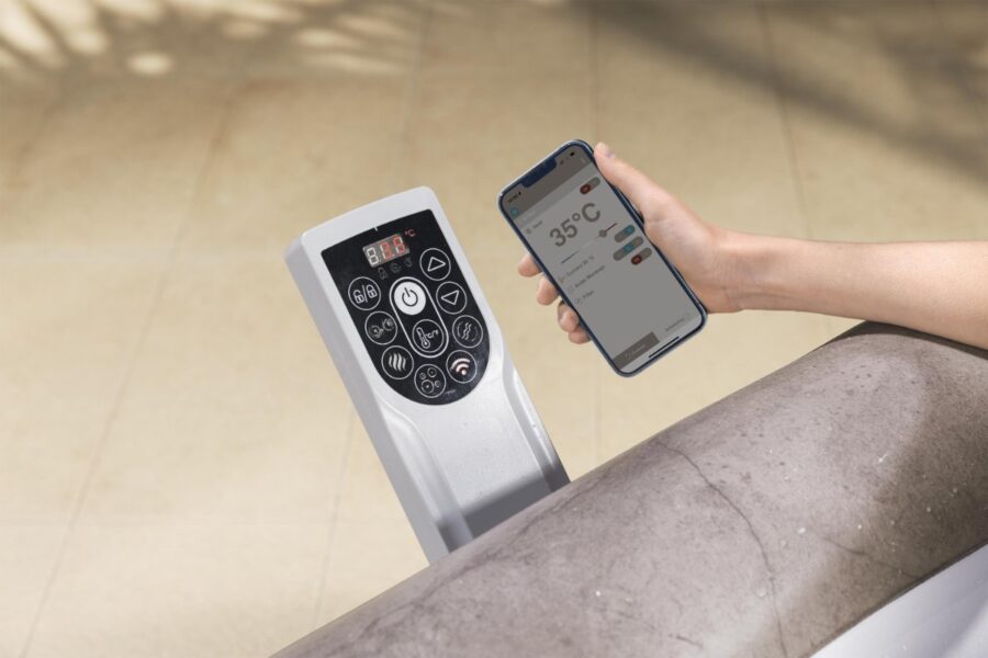 ⁦ג'קוזי מתנפח רומא מנוע מוסתר+WIFI (180X180X71 סמ) 6001K מבית Bestway⁩ – תמונה ⁦4⁩
