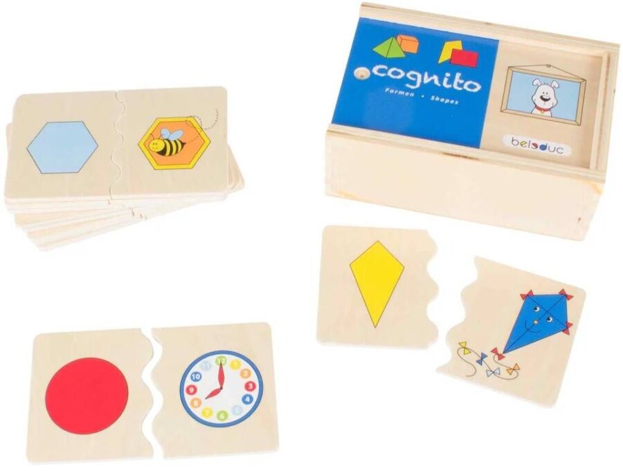 ⁦משחק התאמת צורות 20 חלקים Cognito מעץ 115400 מבית Beleduc⁩ – תמונה ⁦2⁩