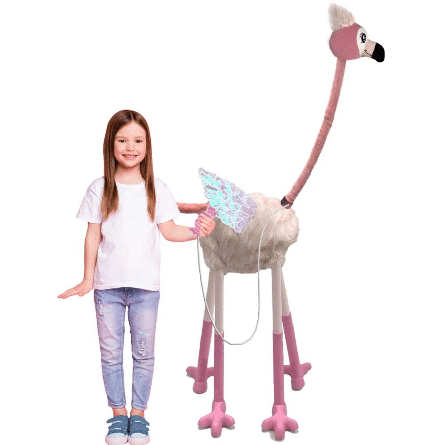 ⁦בובת פלמינגו ורודה ענקית משמיעה קולות והולכת חיית מחמד אינטראקטיבית 89012H⁩ – תמונה ⁦2⁩