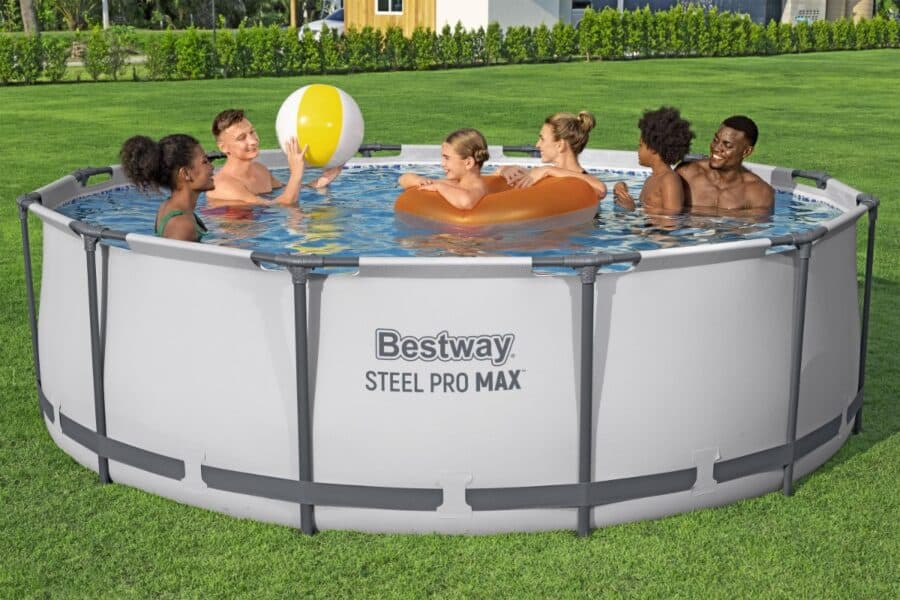⁦בריכת צינורות עגולה אפורה MAX (366X122 סמ) 56420 מבית BESTWAY⁩ – תמונה ⁦3⁩