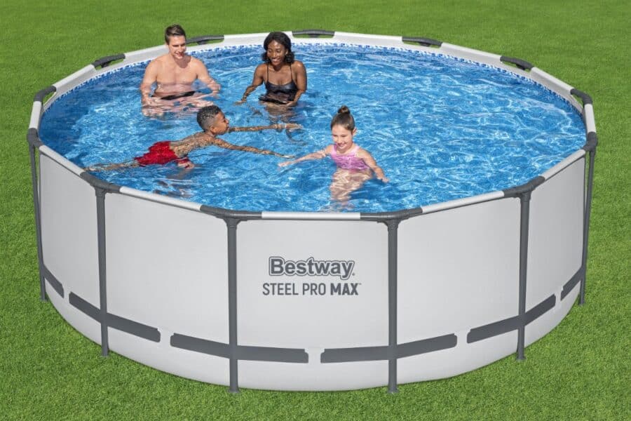 ⁦בריכת אולטרה עגולה אפורה MAX (457X122 סמ) 56438 מבית BESTWAY⁩ – תמונה ⁦4⁩