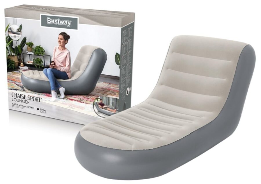 ⁦מיטת שיזוף מתנפחת אפורה 75064 מבית Bestway⁩ – תמונה ⁦2⁩