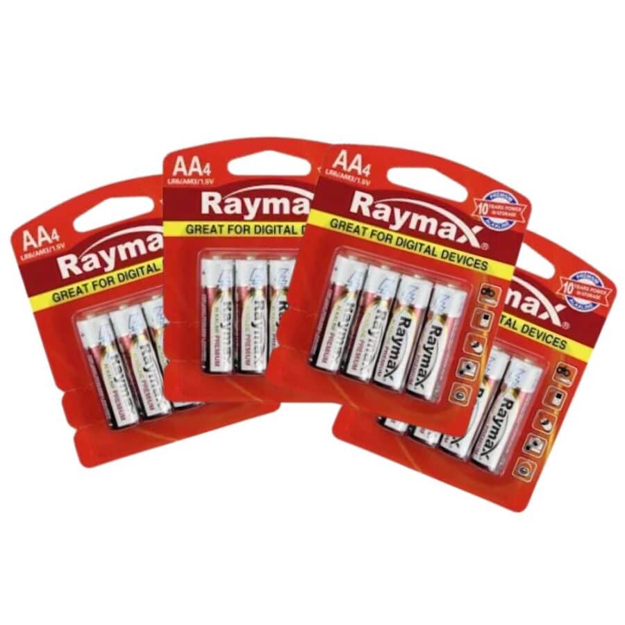 חבילת 12 סוללות AA4  אלקליין 19004100SET12 מבית RAYMAX