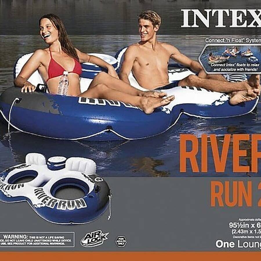 תמונת מוצר של אבוב זוגי מתנפח INTEX River Run 2 עם מיני בר על המים | yrz