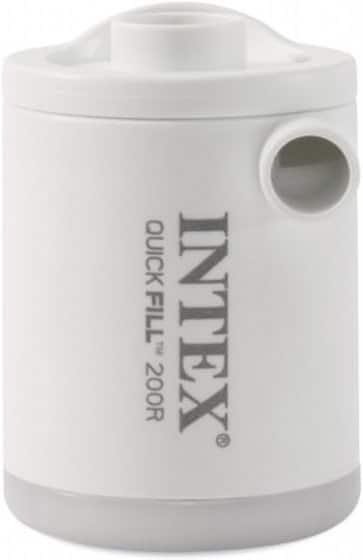 משאבת ניפוח מיני נטענת Intex QuickFill 200R לבנה עם פתח יציאה | yrz